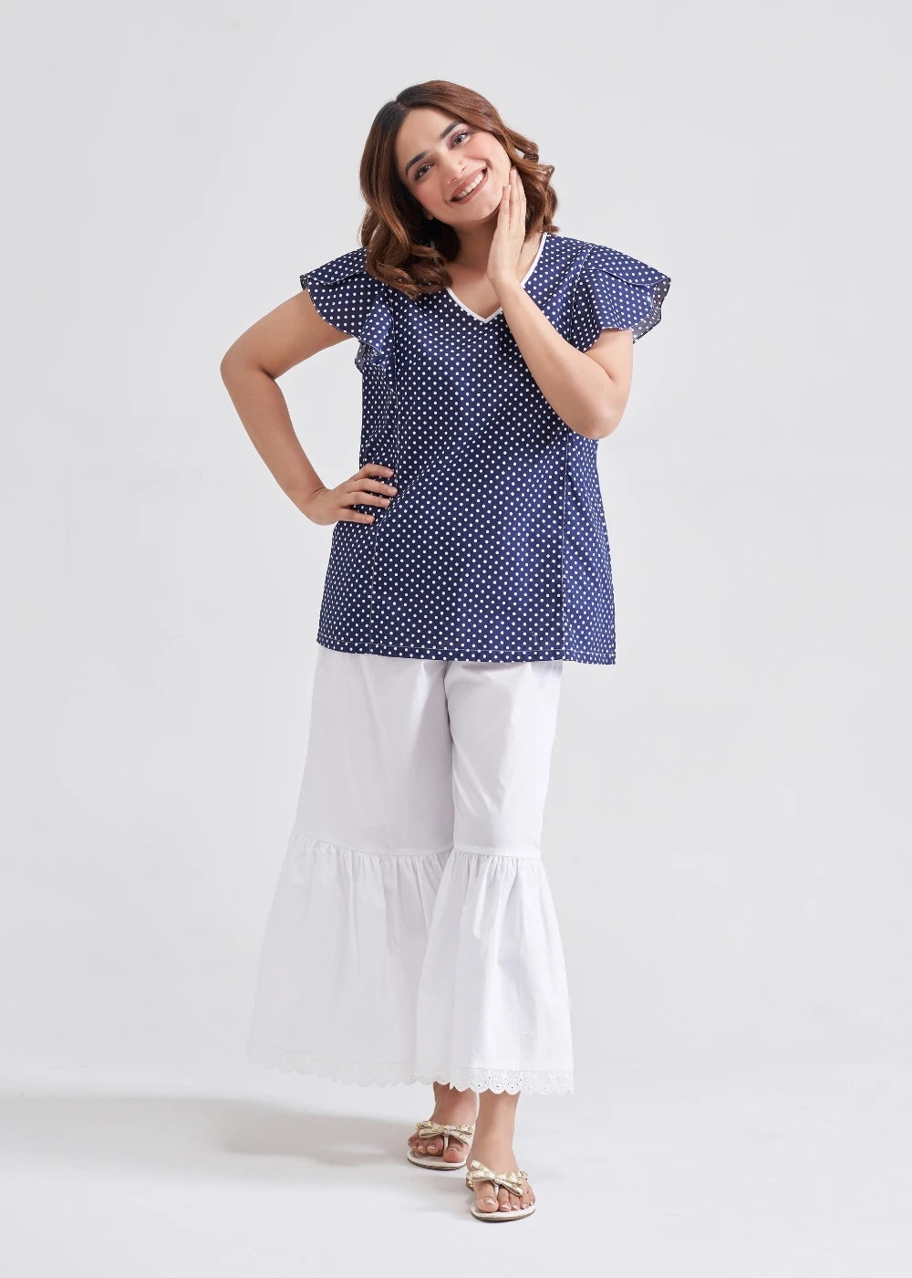 Frill_Blouse_Pajama_Set