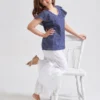 Frilled Sleeve Blouse with gathered pants