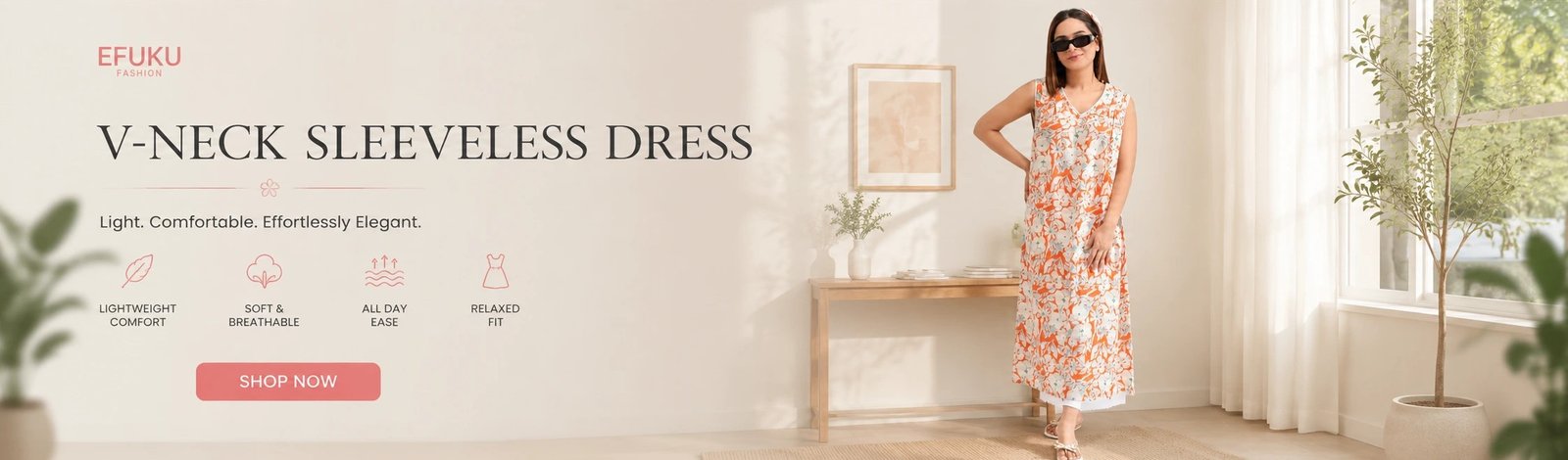V Neck Sleeveless Dress